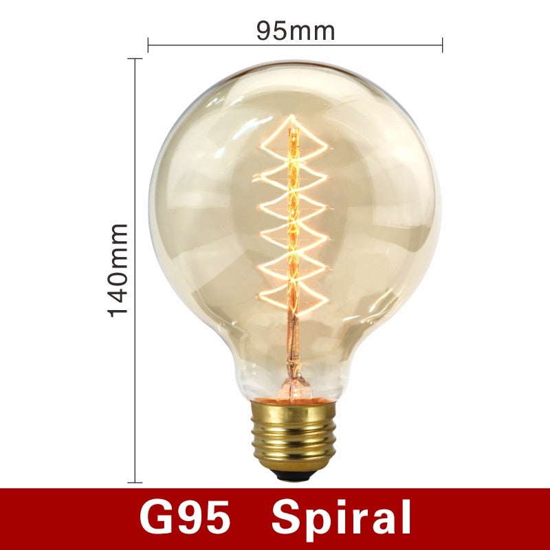 Vintage Light Bulbs - NostalgiaGlow-G95 Spiral-The Livary