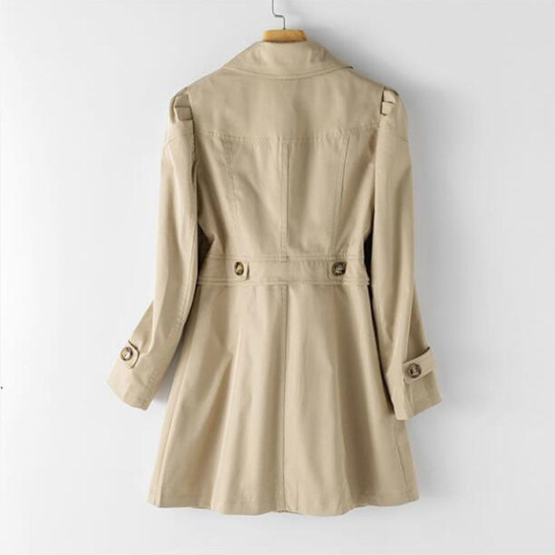 Stylish Mid-Length Women's Trench Coat - Victoria-White-M-The Livary