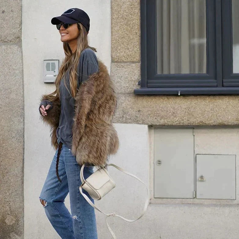 Luxury Plush Fur Coat for Women - Clarisse-S-The Livary
