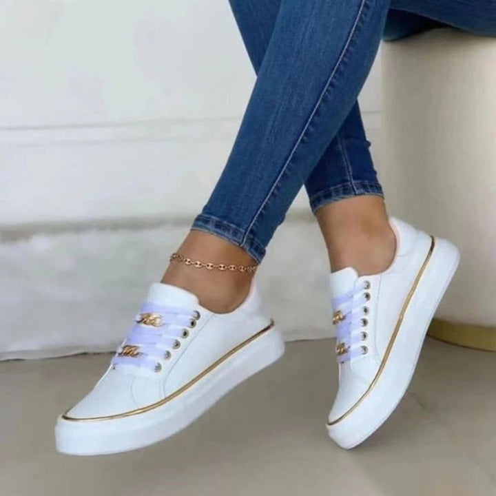 Comfortable slip-on women's sneakers in casual style - Melina-White-3-The Livary