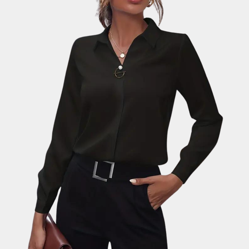 Elegant chiffon blouse for women - Amélie-Black-S-The Livary