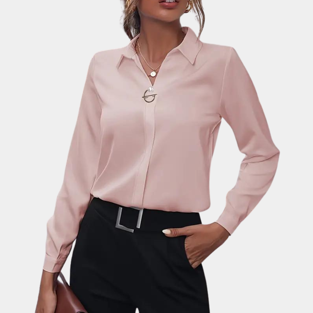 Elegant chiffon blouse for women - Amélie-Pink-S-The Livary