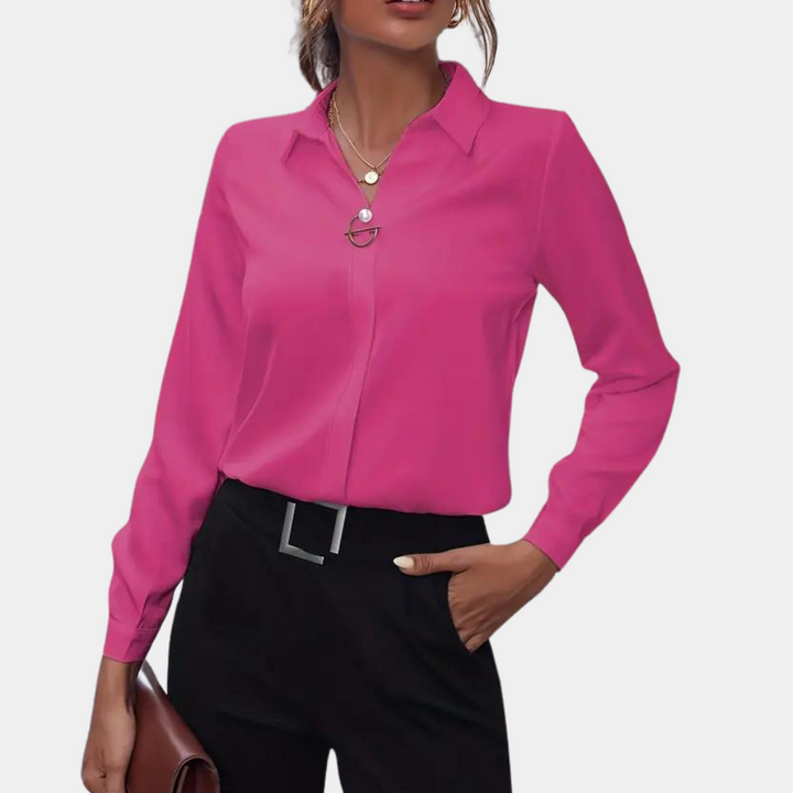 Elegant chiffon blouse for women - Amélie-Dark pink-S-The Livary