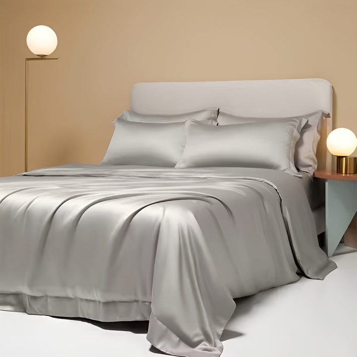 Comfortable Bamboo Duvet Cover - BambooDreams-Light grey-59.06″ × 78.74″-The Livary