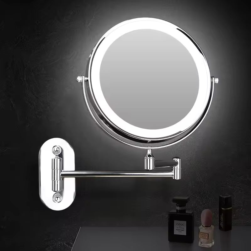 Illuminated Makeup Mirror - LumiAura-Silver-The Livary