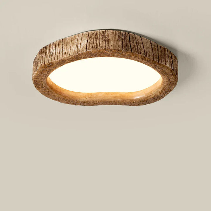 Rustic LED Ceiling Light with Wood Effect - Auralog-35 cm-The Livary
