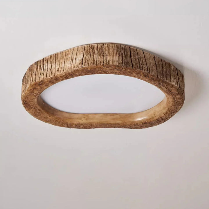 Rustic LED Ceiling Light with Wood Effect - Auralog-35 cm-The Livary