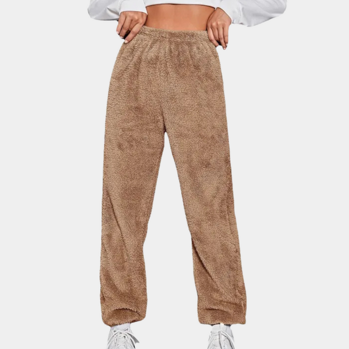Soft and Comfortable Lounge Pants for Women - Yara-Light brown-XS-The Livary