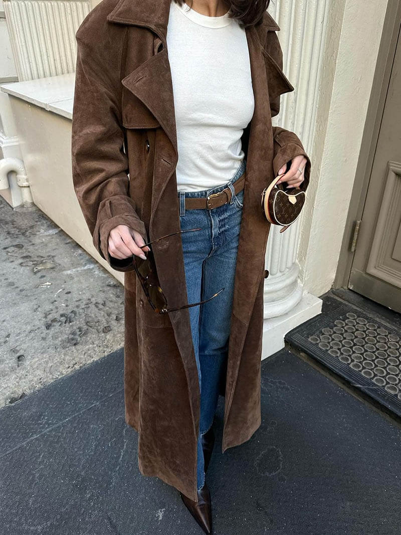 Faux Suede Winter Jacket for Women - Sorina-S-The Livary