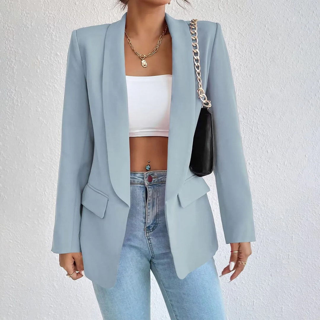 Office Ladies Blazer made of Polyester-Cotton - Emma-Light blue-S-The Livary