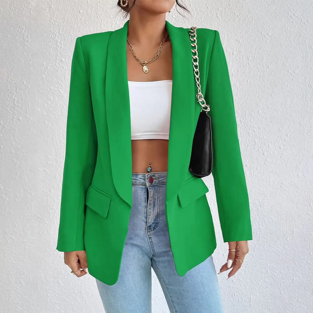 Office Ladies Blazer made of Polyester-Cotton - Emma-Green-S-The Livary
