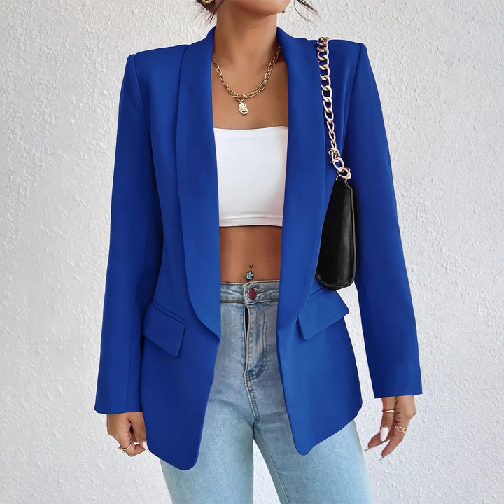 Office Ladies Blazer made of Polyester-Cotton - Emma-Blue-S-The Livary
