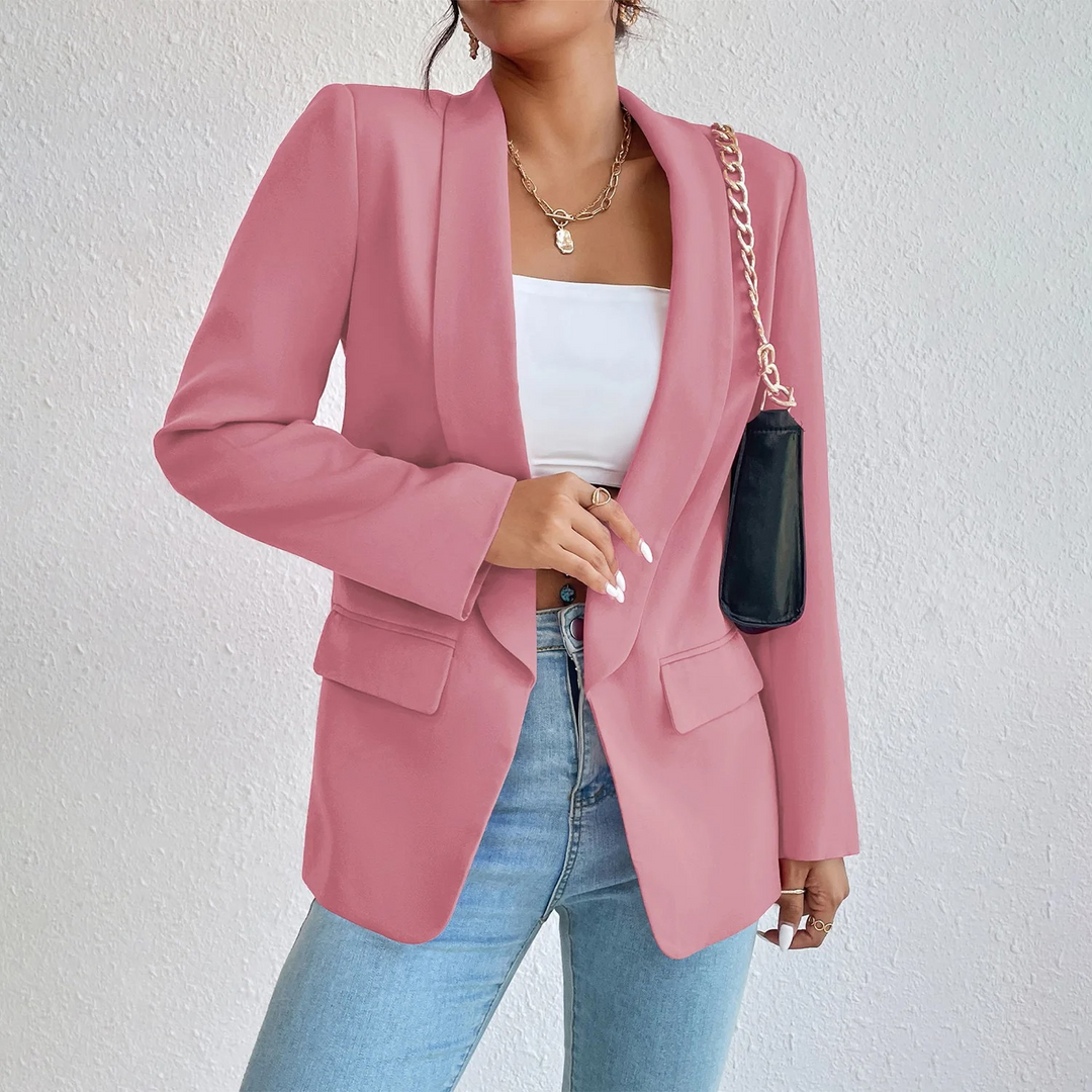 Office Ladies Blazer made of Polyester-Cotton - Emma-Light pink-S-The Livary