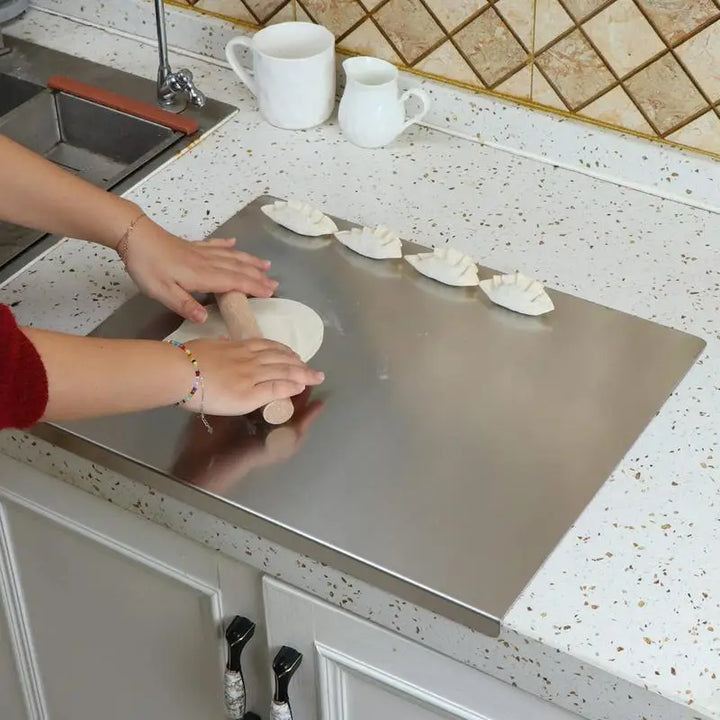Stainless Steel Cutting Board with Non-Slip & Raised Edge - SteelEdge-40 x 30 x 1.5 cm-The Livary