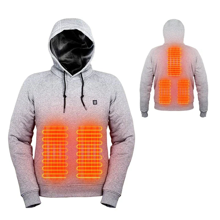 Heated Unisex Hoodie - ThermaHoodie-Grey-S-The Livary