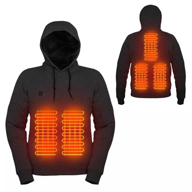 Heated Unisex Hoodie - ThermaHoodie-Black-S-The Livary