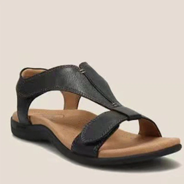 Comfortable & Orthopaedically Shaped Women's Sandals with Support – Amira-Black-3.5-The Livary