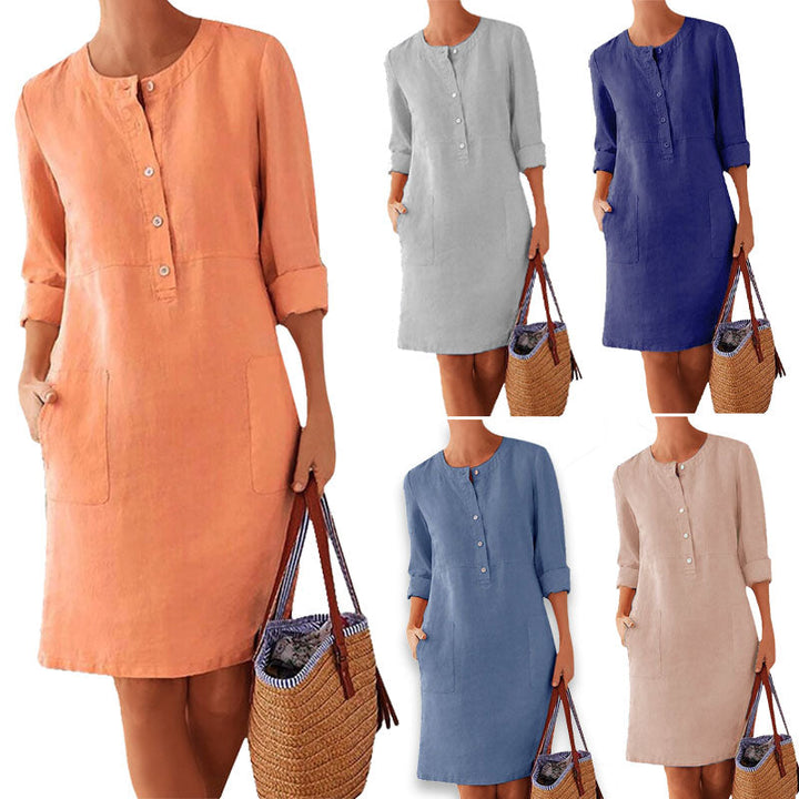 Airy summer dress in fresh colour – Nika-Orange-XS-The Livary