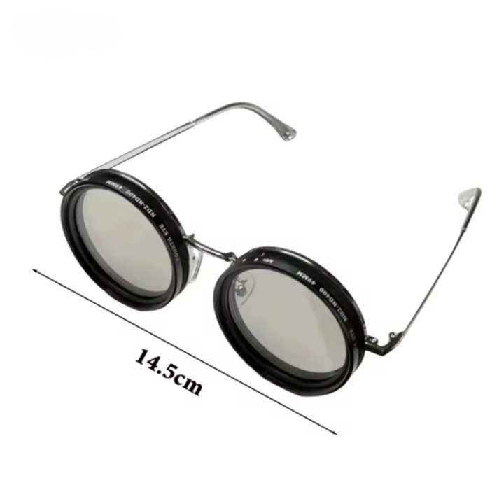 Handcrafted sunglasses with adjustable lens attenuation and UV filter - OptiShade™ Pro ND9-Silver brackets + transparent brackets-The Livary