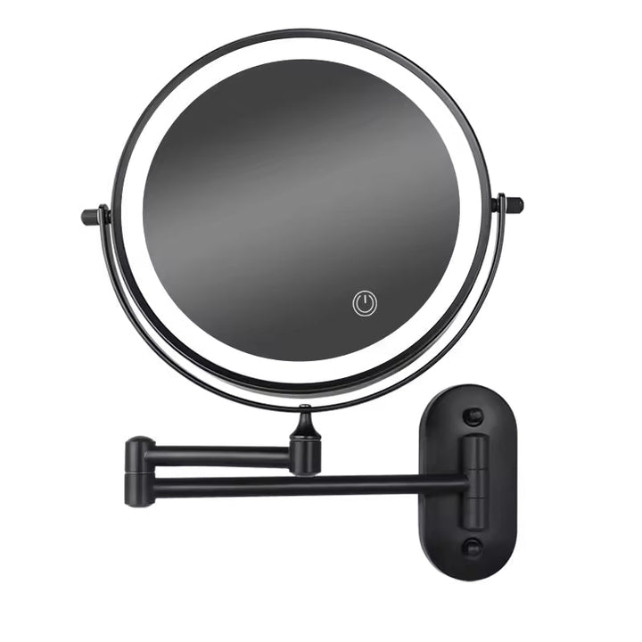 Illuminated Makeup Mirror - LumiAura-Black-The Livary