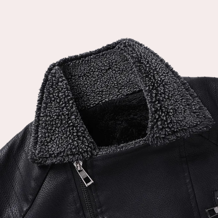 Stylish Men's Motorcycle Jacket with Functional Design - Ronan-Black-S-The Livary