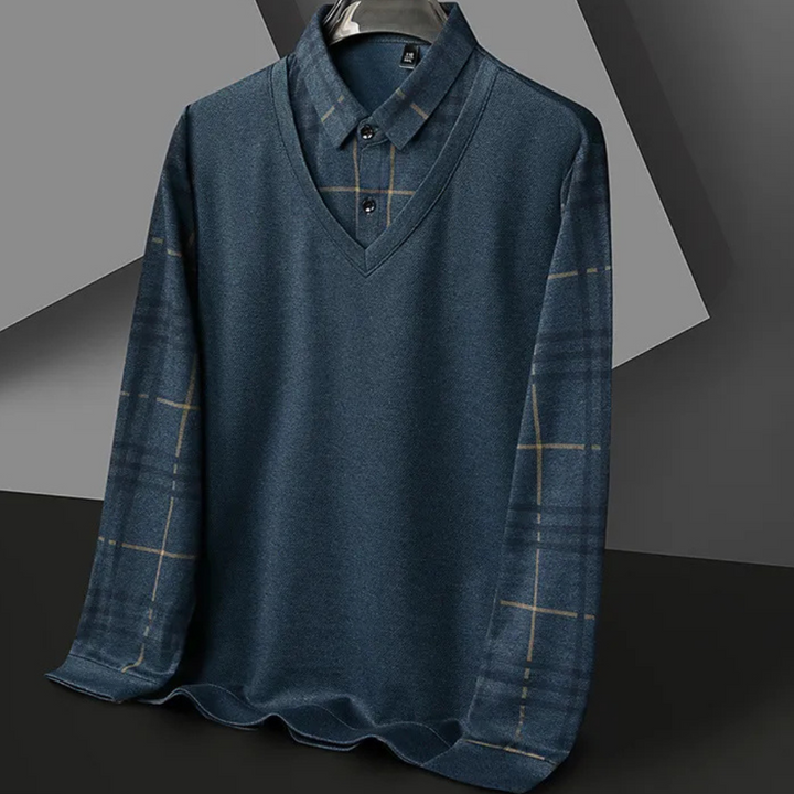 Knitted Men's Jumper with Print - Noah-S-The Livary