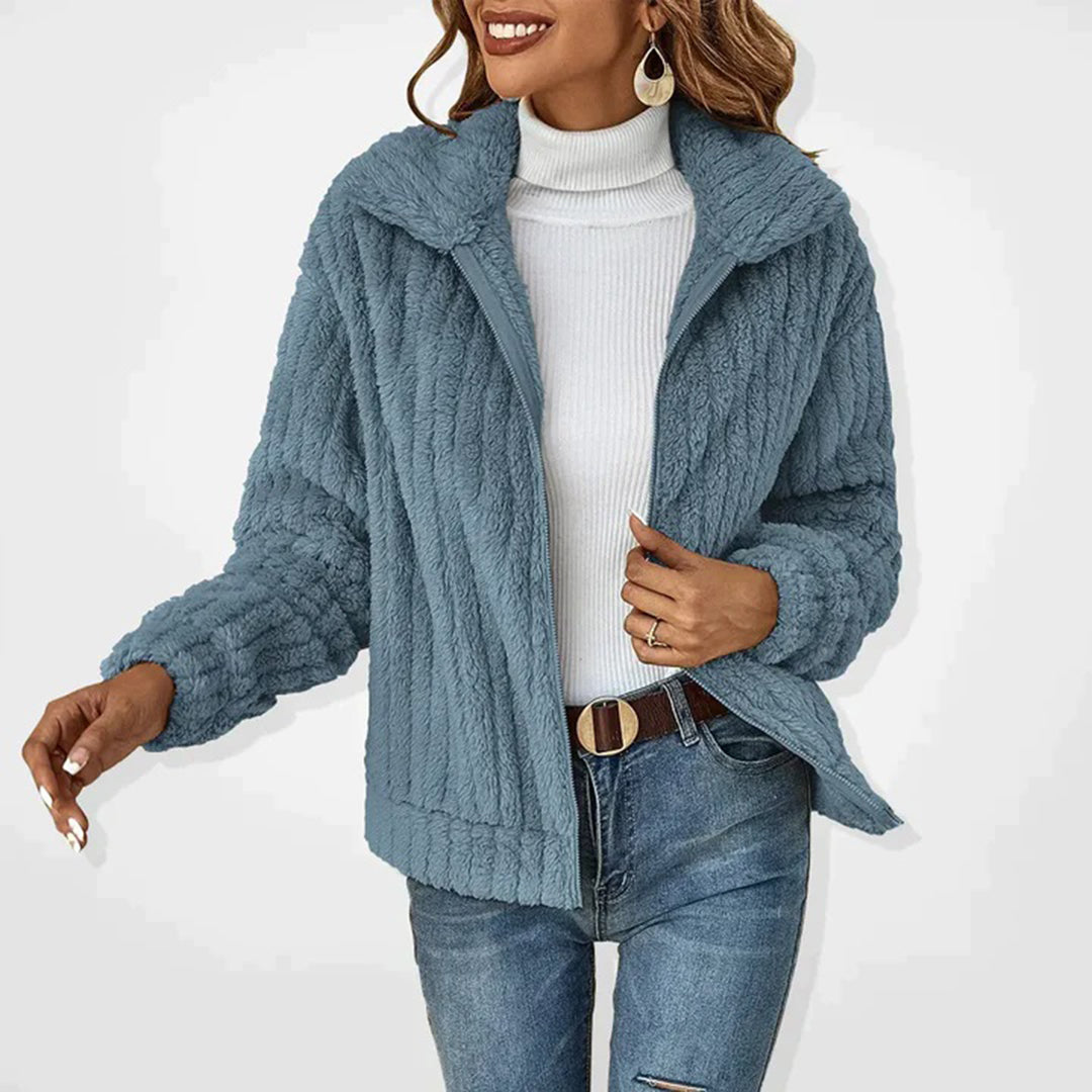 Long Fleece Vest for Women - Elin-Blue-S-The Livary
