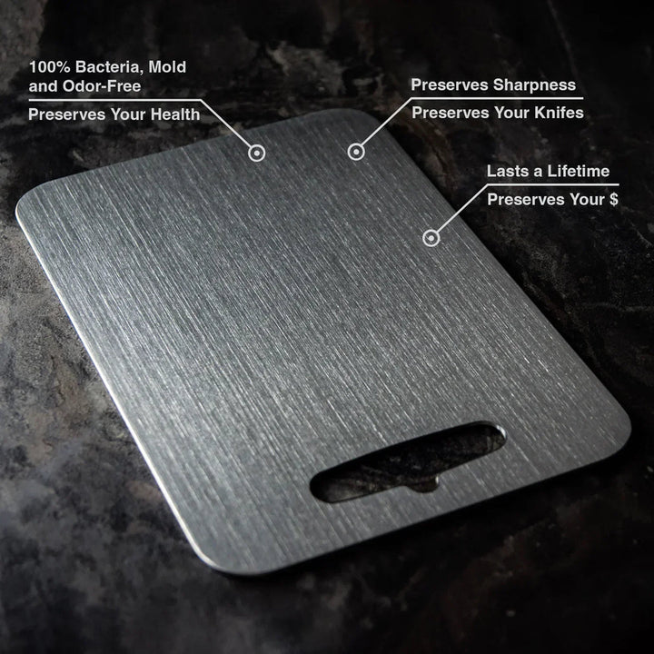 Titanium Cutting Board Without BPA or Microplastics - PureSteel-S (30 cm x 20 cm)-The Livary