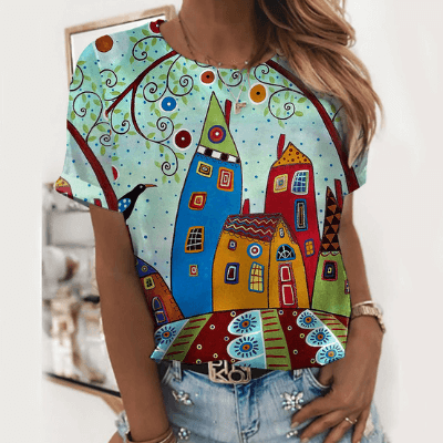 Light women's T-shirt with print for everyday and holiday - SummerFun-S-The Livary