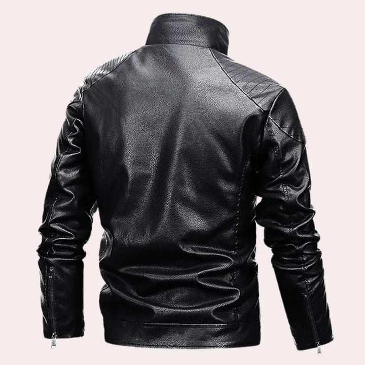 Stylish Men's Motorcycle Jacket with Functional Design - Ronan-Black-S-The Livary