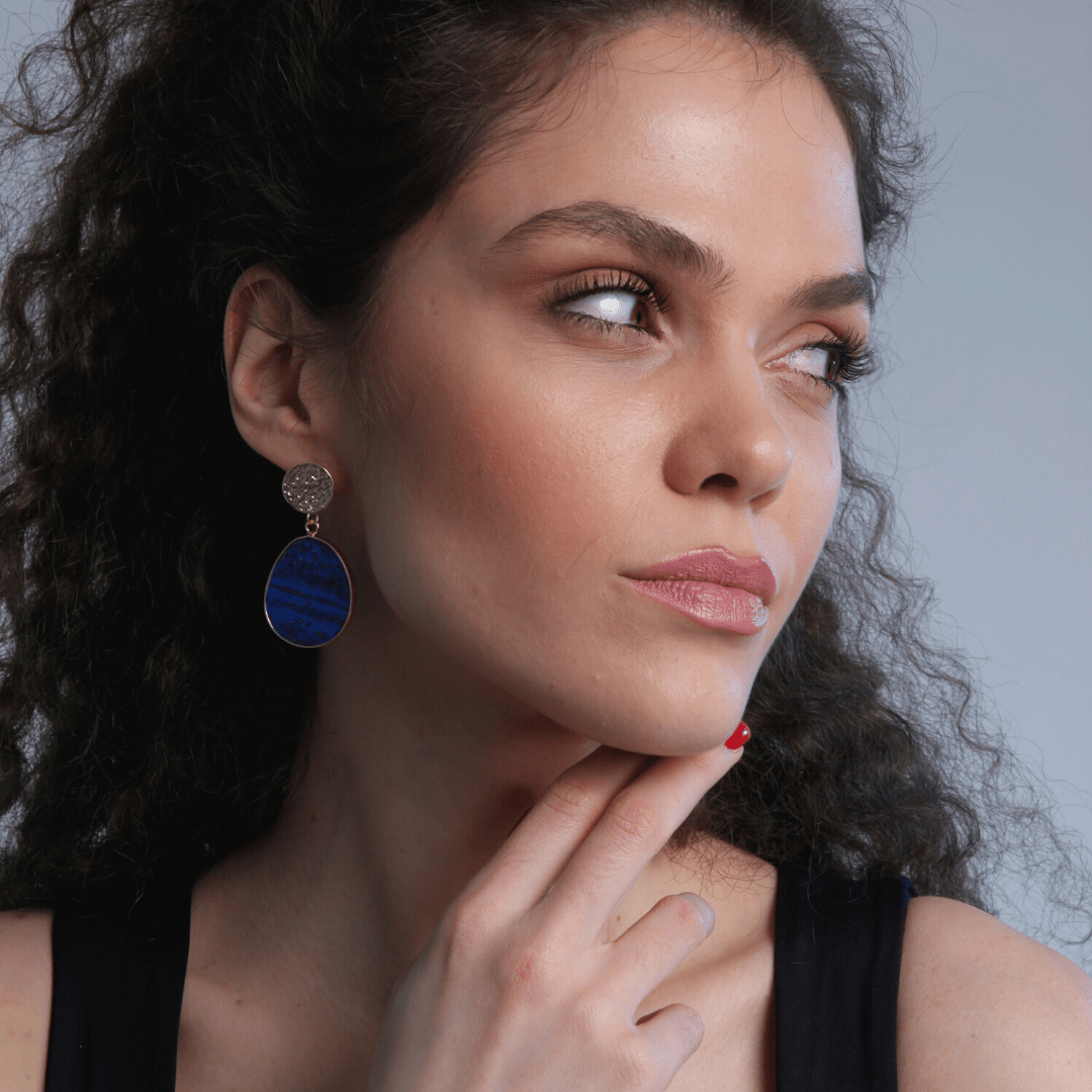 Protective Earrings - Celestial Lapis-Lapis Lazuli-The Livary