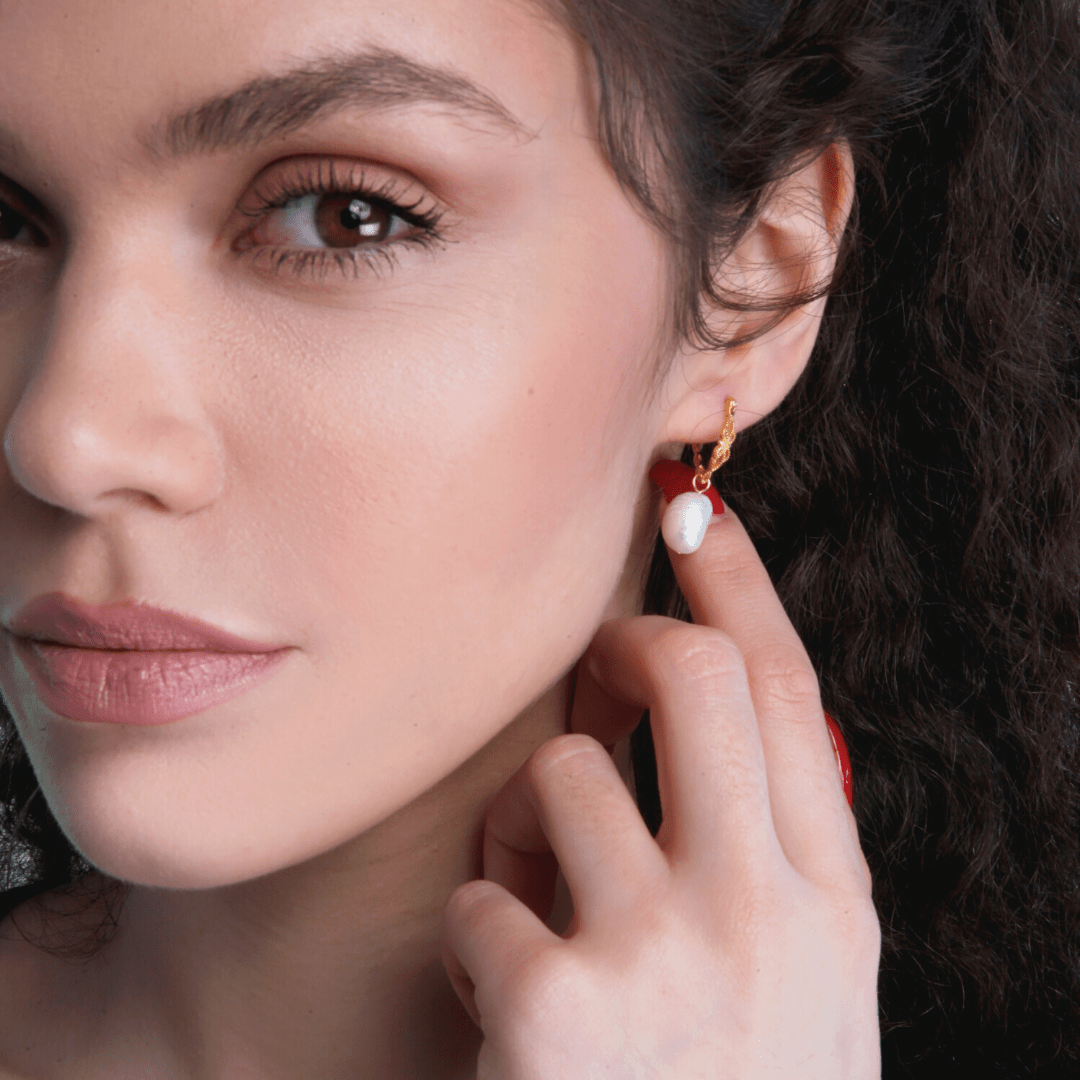 Natural Pearl Earrings - Vivienne-The Livary
