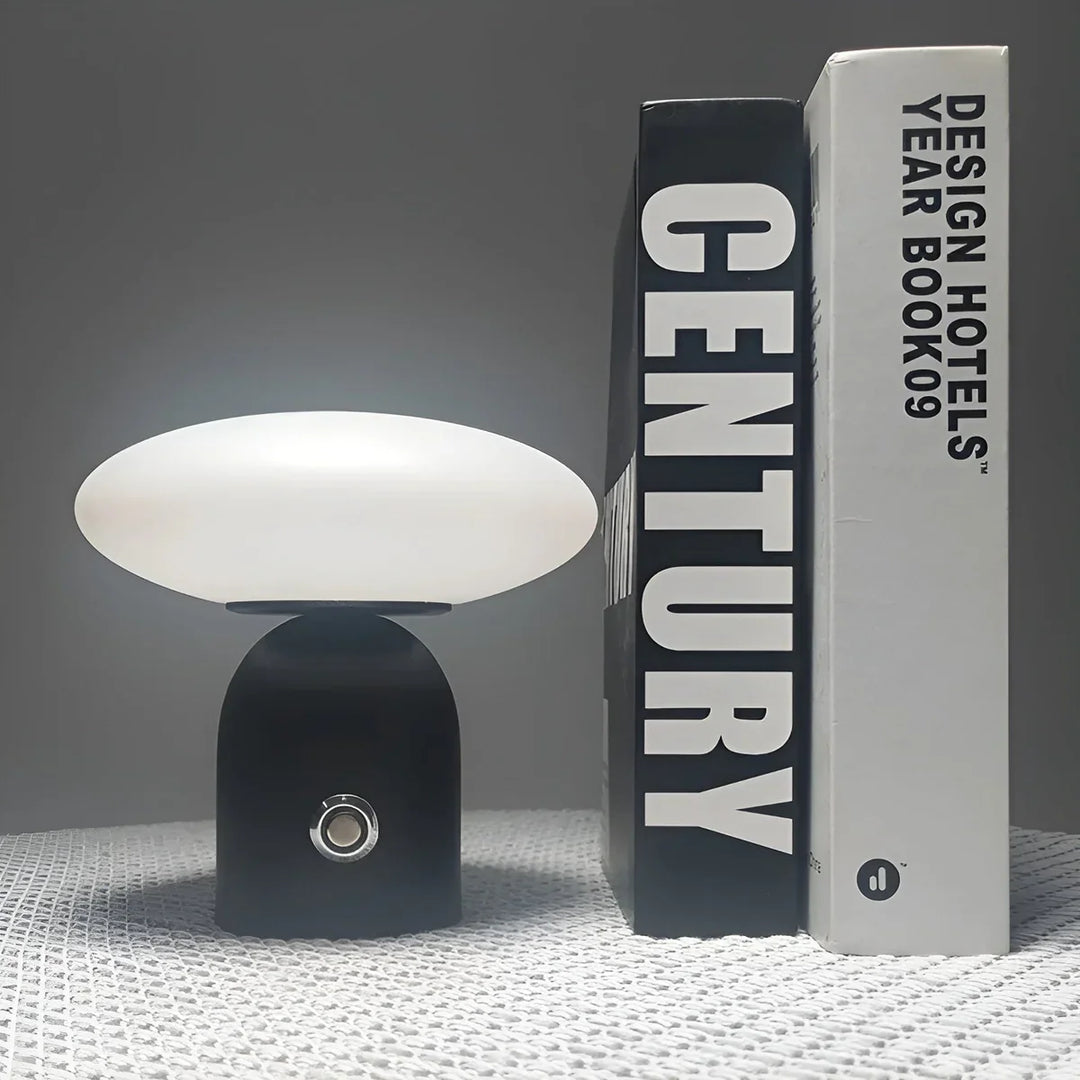 Scandinavian Luxury Mushroom Lamp with Smart Touch - NordicGlow-Black-The Livary