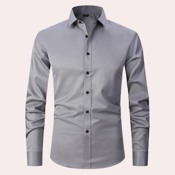 Stretch Shirt for Men - Luca-Grey-S-The Livary