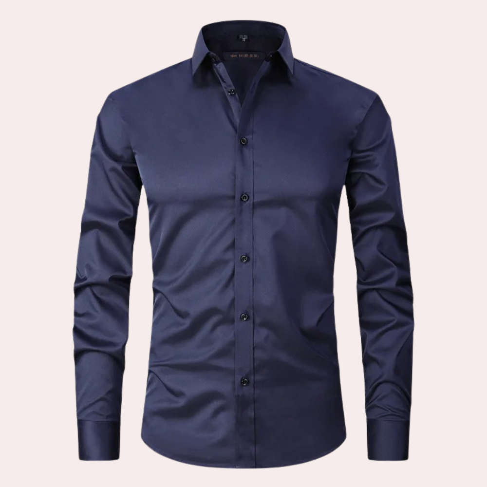Stretch Shirt for Men - Luca-Dark blue-S-The Livary