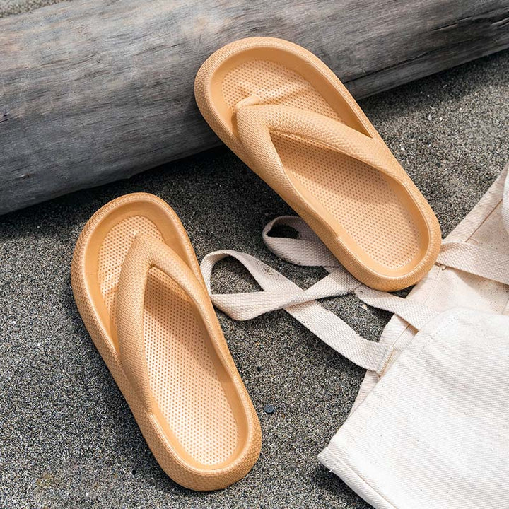 Comfortable Unisex Platform Slippers – Alex-Oat Latte-3.5-The Livary