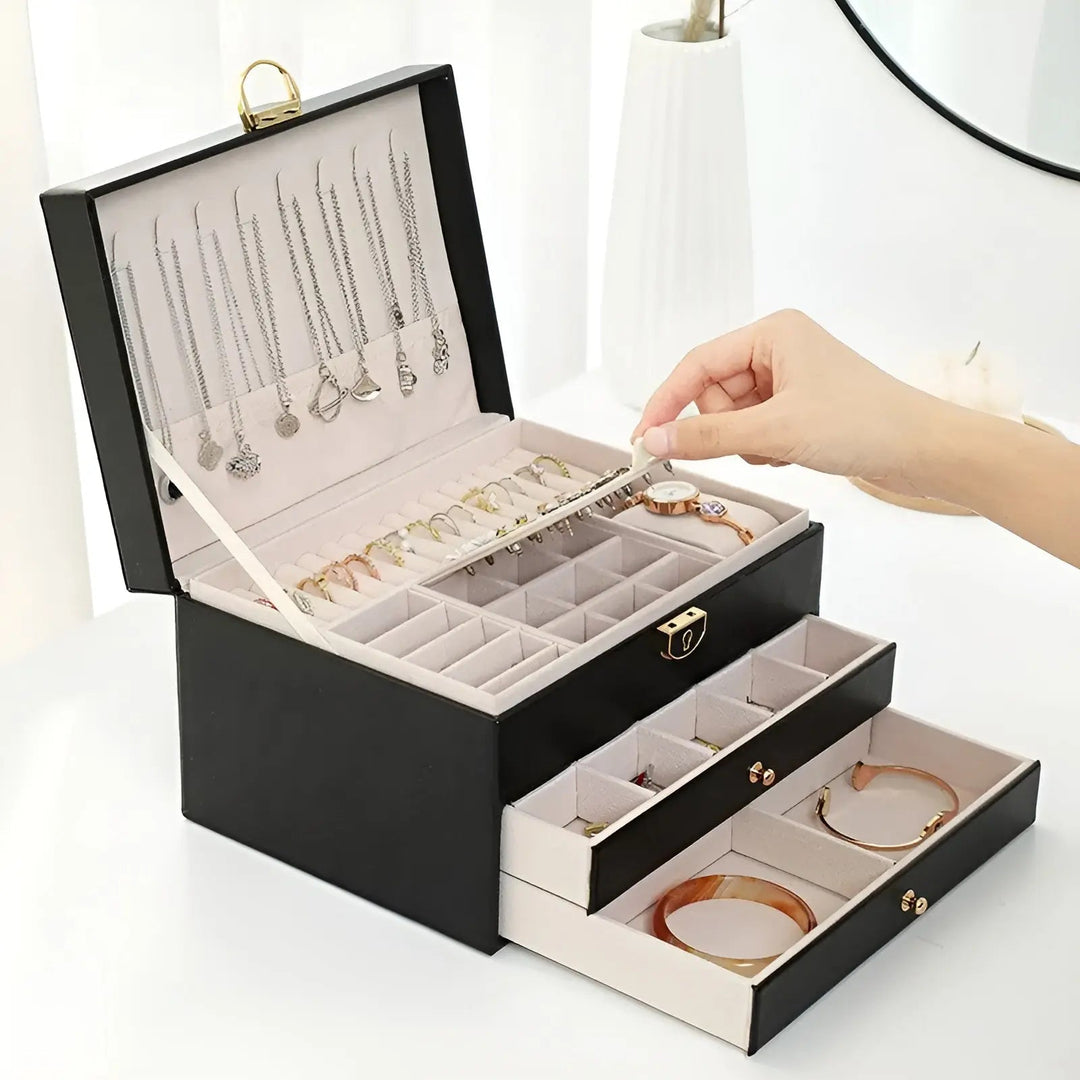 Luxury Multi-Layer Jewellery Box - EleganceBox-Pink-The Livary