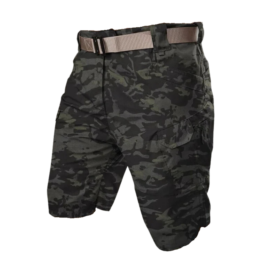 Men's outdoor shorts with 6 zip pockets - FlexTrek cargo shorts-Gray b-S-The Livary