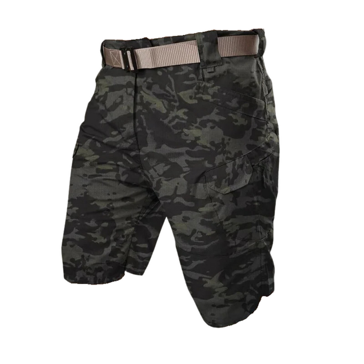 Men's outdoor shorts with 6 zip pockets - FlexTrek cargo shorts-Gray b-S-The Livary