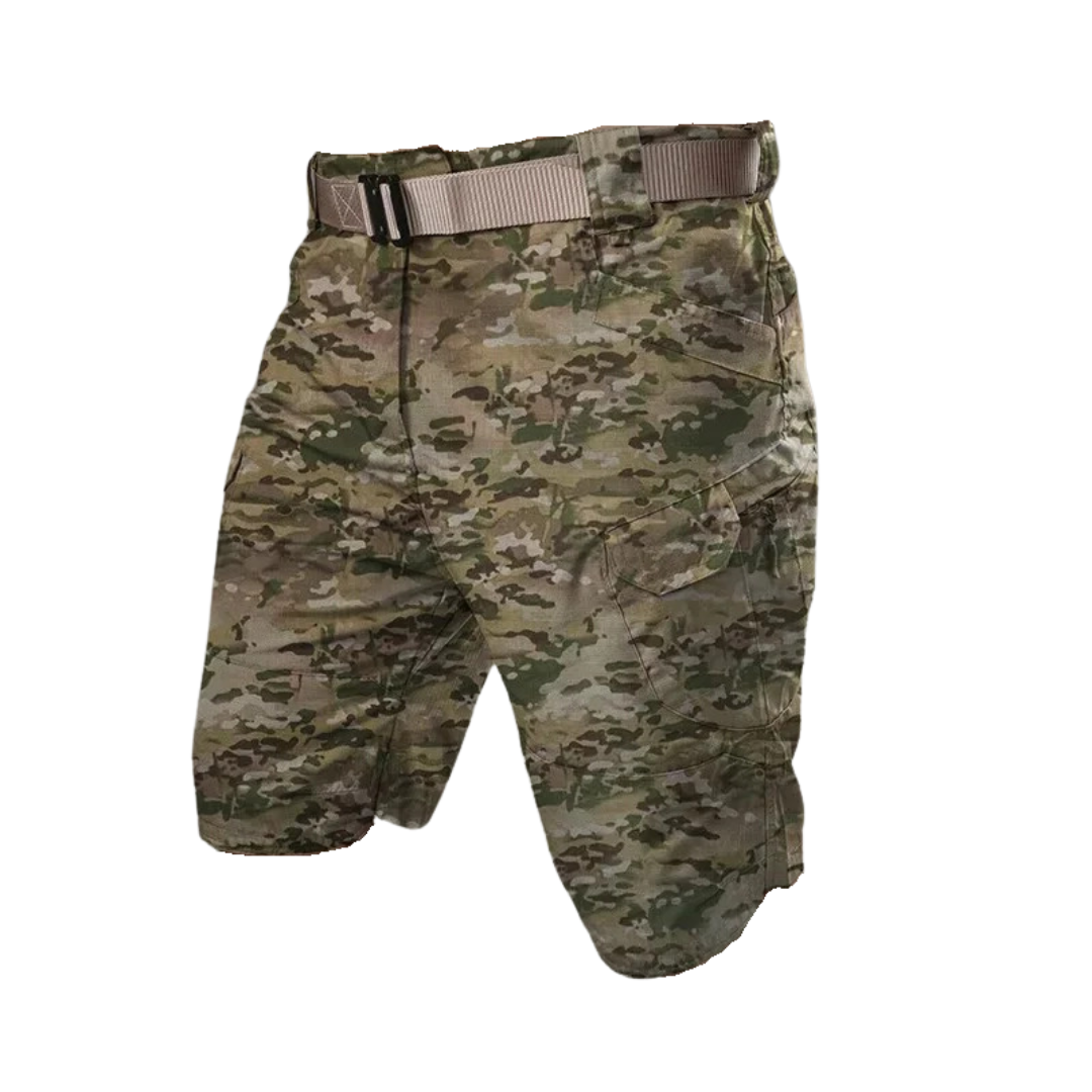 Men's outdoor shorts with 6 zip pockets - FlexTrek cargo shorts-Brown B-S-The Livary