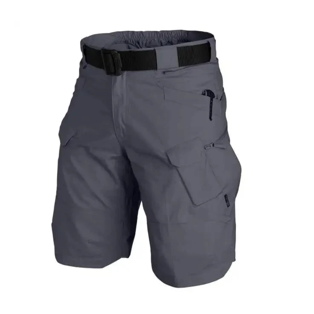 Men's outdoor shorts with 6 zip pockets - FlexTrek cargo shorts-Blue-S-The Livary