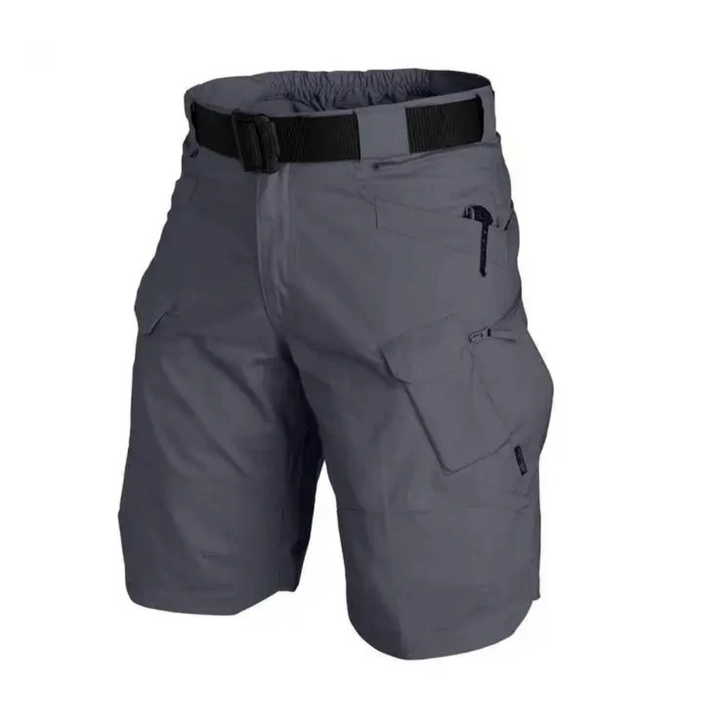 Men's outdoor shorts with 6 zip pockets - FlexTrek cargo shorts-Blue-S-The Livary