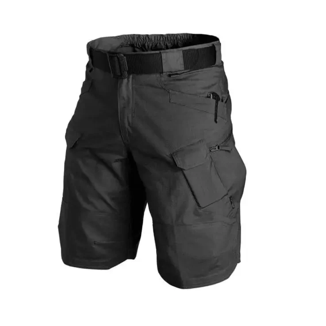 Men's outdoor shorts with 6 zip pockets - FlexTrek cargo shorts-Gray-S-The Livary