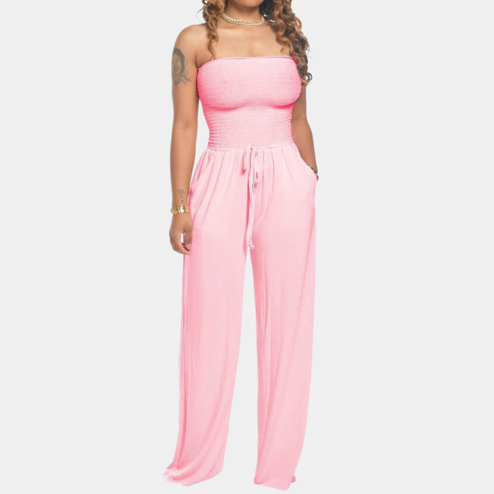 Bandeau Jumpsuit for Women - Livia-Pink-2XS-The Livary