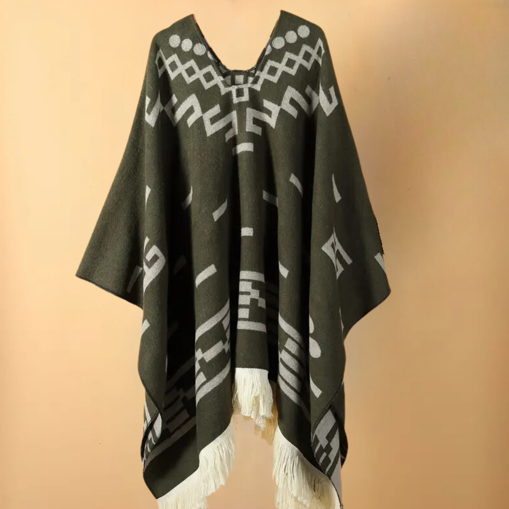 Warm Poncho for Men - Kael-Green-The Livary