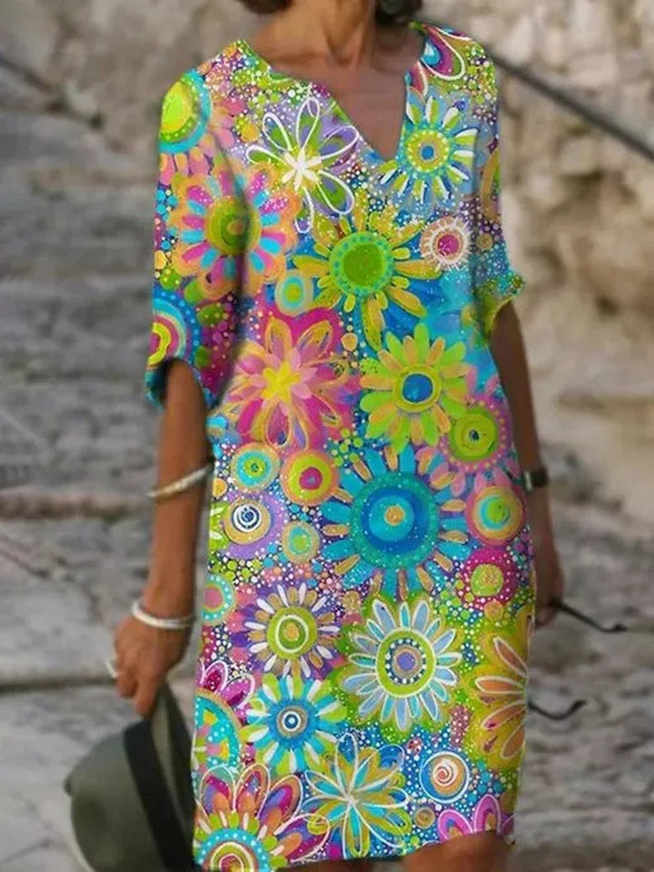 Summer dress with floral print - Marisol-Green-S-The Livary