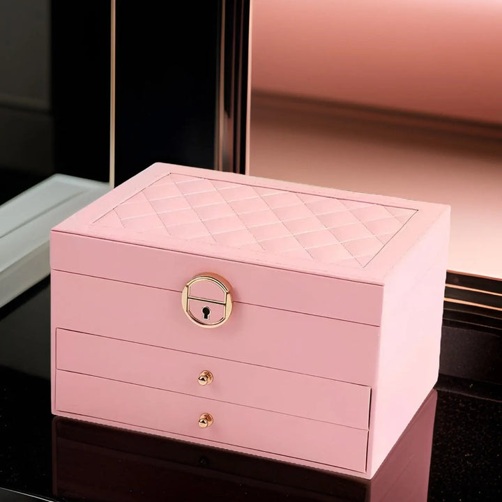 Luxury Multi-Layer Jewellery Box - EleganceBox-Pink-The Livary