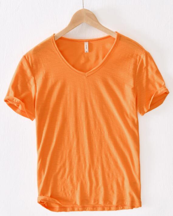 Men's V-Neck Linen Shirt – Luca-White-M-The Livary