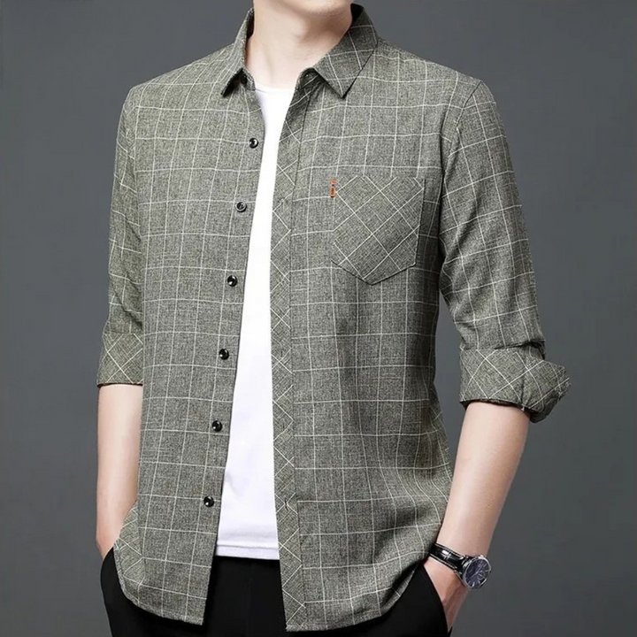 Classic Checked Men's Shirt - Thijs-Green-S-The Livary