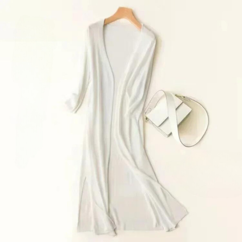 Ladies long sleeve cardigan - Elda-White-S-The Livary